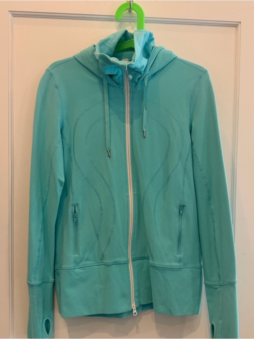 Lululemon athletica Zip-Up Hoodie Tunic Sweatshirt zipped pockets thumbholes 8